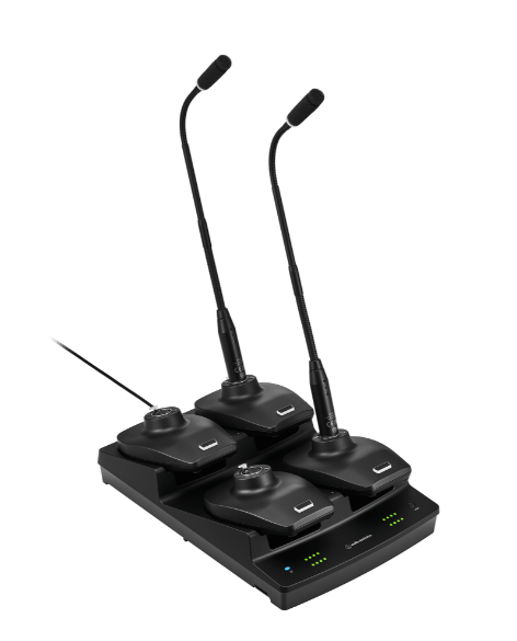 FOUR-BAY DESK STAND TRANSMITTER CHARGING STATION